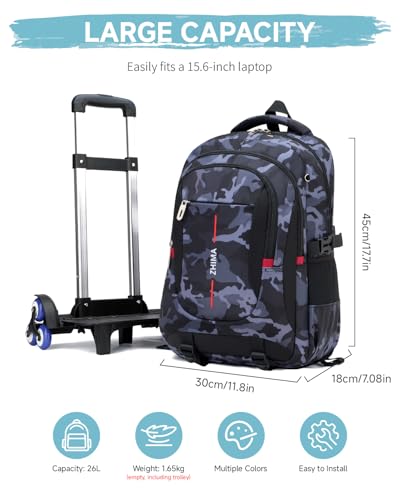 Cartable a roulette pour garcons 26L pour eviter le mal de dos - 4