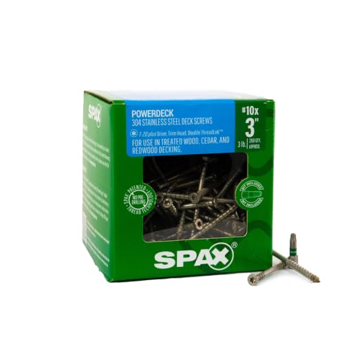 #10 x 3 SPAX Tornillos de Acero Inoxidable para Madera Exterior (200 piezas) 3 lbs Star Torx Resistente a la Corrosión y al Óxido para terraza, cerca y uso marino miniatura 1