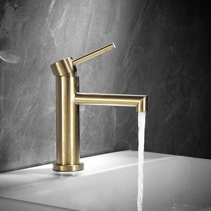 Robinet de bassin brossé or en acier inoxydable pour lavabo chic