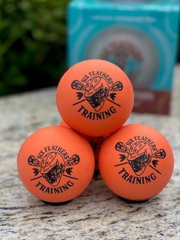 Six Feathers Lacrosse Soft Indoor/Outdoor Lacrosse Training Balls - 3 Pack - Lacrosse Training/Massage Ball/myofacial Release/Trigger Point Ball/deep Tissue