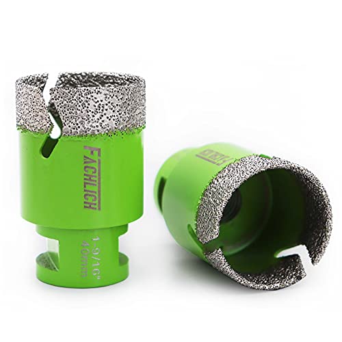 Image of Diamond Core Drill Bit,2pcs Diameter 1-3 /5 inch 40mm Thread 5 /8-11,Vacuum Brazed Dry Wet Hole Saw for Porcelain Tile,Granite,Marble,Concrete,Masonry,Brick