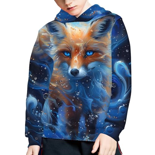 Image of GLUDEAR Teen Boys Girls Novelty Animal Galaxy Hoodies Sweatshirts Pullover