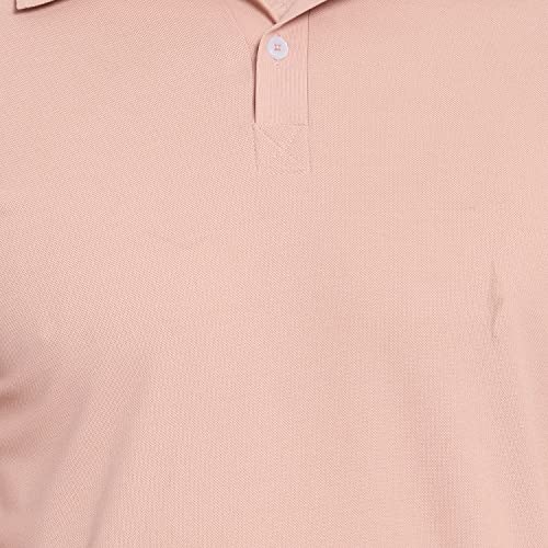 Image of Men's Poly Cotton-Matty Tshirt with Regular Fit Solid Pattern Half Sleeve Standard Length and Button Down Closure|Men's T-Shirts