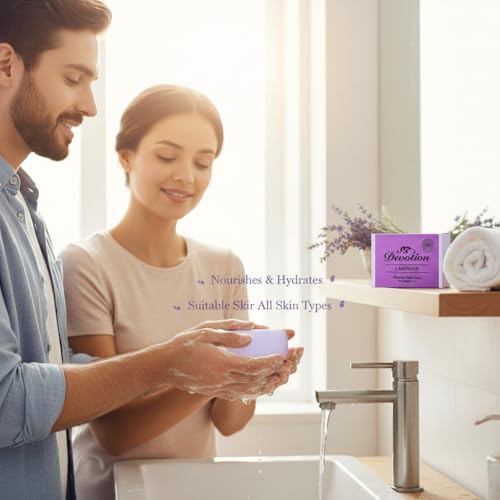 Image of Devotion Lavender Natural Bath Soap | Handmade | All-Natural | Gentle on Skin | Pack of 6 (75g Each)