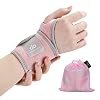 2 Pack Copper Wrist Brace Support for Carpal Tunnel, Pain Relief, Arthritis, Tendonitis, Adjustable Wrist Braces Compression Wraps Both Hands, Fit for Men and Women, Pink