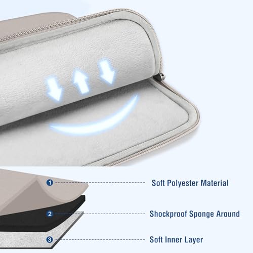 Image of MOSISO Laptop Case 13.3 inch, 13-13.3 inch Laptop Sleeve Compatible with MacBook Air /Pro 13 /Pro 14 M5 M4 M3 M2 M1, HP Dell ASUS Lenovo,Polyester Vertical Computer Sleeve Bag with Pocket,Stone Gray