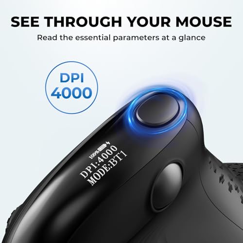Image of DELUX Seeker Ergonomic Vertical Wireless Mouse with OLED Screen (M618XSD)