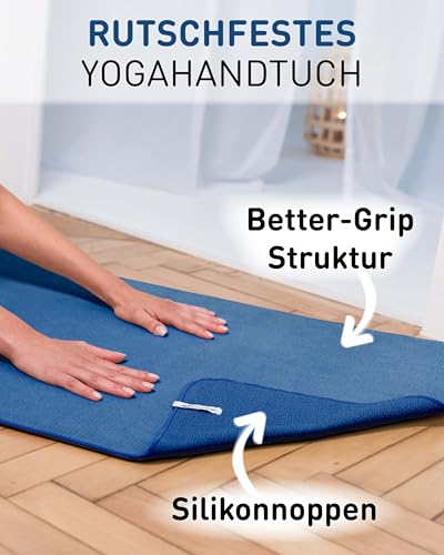 Fit-Flip Yoga Handtuch rutschfest mit Noppen - hygienische Auflage für Yogamatte - Yogatuch schnelltrocknend...