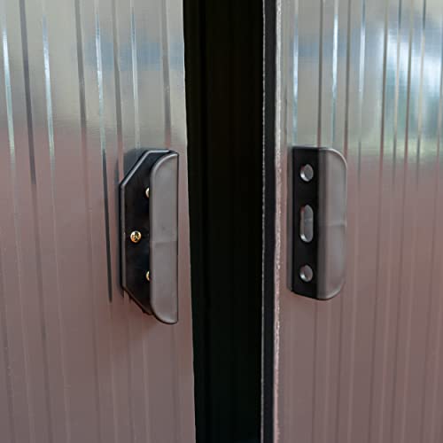 MAJOWO Metall Gerätehaus, Geräteschuppen mit Schiebetür, Geräteschrank für Garten, Gartengerätehaus mit Satteldach… – Bild 7