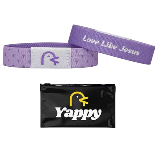 Yappy The Original Bible Verse Bracelets Daily Bible Verse Bracelet for Personalized Daily Inspiration (Purple Love Like Jesus Regular (6.7 inches))