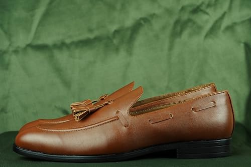 Image of Tassel Loafers for Men Casual | Synthetic Leather with TPR Sole | Stylish Loafer Shoes with Soft Cushioned Insole | Perfect for Office, Party, Wedding | Slip-on Men's Formal Shoe
