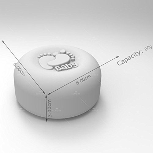 Baby Footprints Silicone Soap Mold Round Candle Mould For Diy Craft Plaster Wax (12207) #TOP3