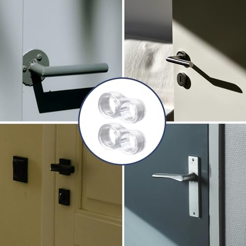 Leucasa 12 Pièces Protection Poignee Porte Transparents 8-Forme Butee de Porte Stop Porte pour Les Poignées de Porte – vue 7