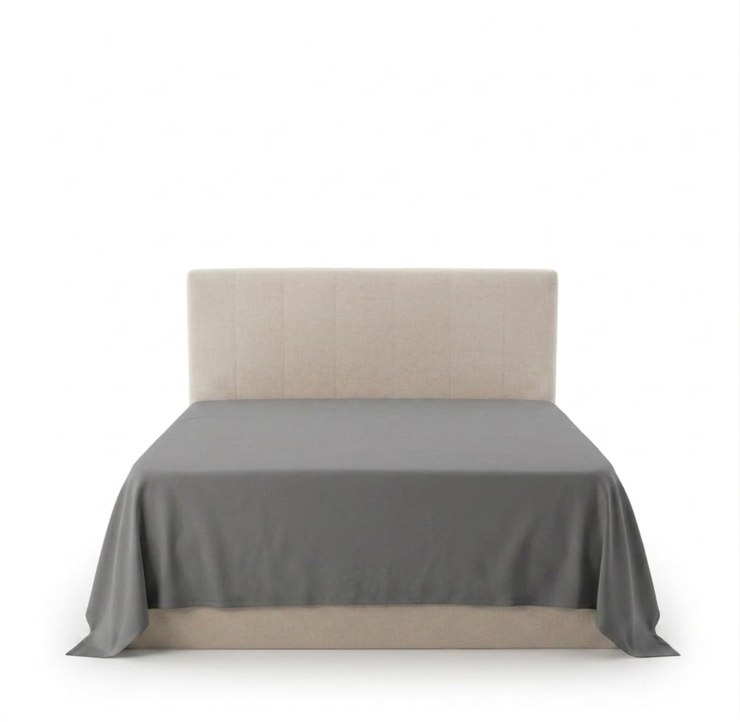 AL NAZ Flat Sheet in 100% Egyptian Cotton 200 Thread Count Soft and Washable Flat Bed Sheet (Grey, Super King)