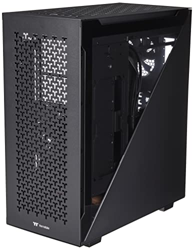 Image of Thermaltake Divider 500 TG Air Black Color Mid Tower Computer Case with 1 120mm standard fan, 1 120mm rear fan, 2 mesh panel, 2 tempered glass window + 2 symmetrical triangular panels CA-1T4-00M1WN-02