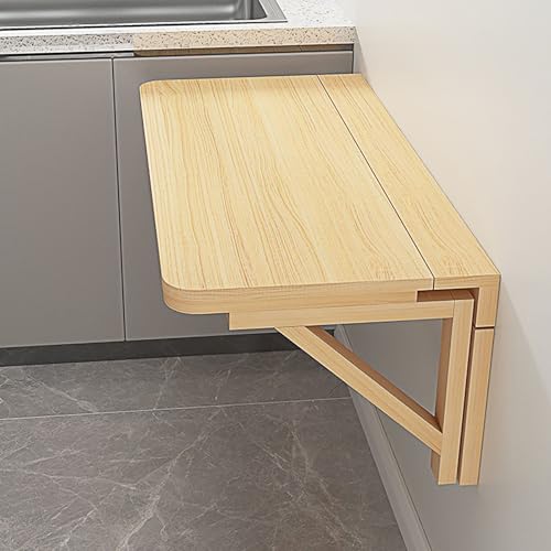 WANGTIAN Escritorio Plegable de Pared con Hojas abatibles - 60 x 40 cm / 70 x 40 cm - Ahorra Espacio - Escritorio Flotante Plegable