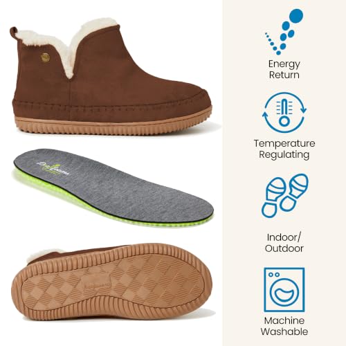 Image of Dearfoams Men's Memory Foam Indoor House Slippers Brixen Ankle Boot House Shoes - Gifts for Men