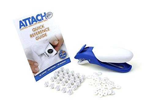 Attach A Tag Starter Kit (White, 50) - Personalised Name Tags for Clothes