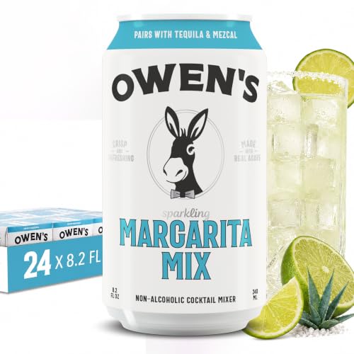 Image of Owen's Premium Non-Alcoholic Sparkling Cocktail and Mocktail Mixer, Drink Mixer for Cocktails, Mocktails, and Party Beverage, 24 Pack of 8.2 fl oz Cans (Margarita Mix)