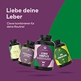 Leber Komplex - Testsieger-Online 11/25 - 180 Kapseln mit Mariendistel, Artischocke, Löwenzahn & Cholin – mit 480 mg Silymarin – Unterstützt die Leber durch Cholin* – TRUE NATURE