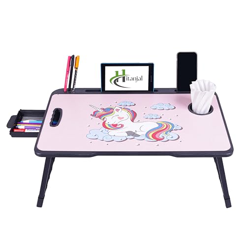 Hitanjal Study Table Bed Table Premium Laptop Table/Foldable and Portable Wooden/Writing Desk for Office/Home/School (A UNIKON)