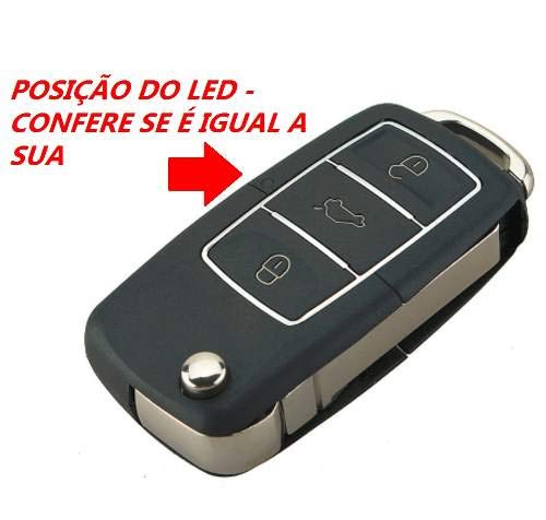Chave Canivete Volkswagen VW Gol Golf Voyage Polo Fox Saveiro Parati 3B Inox Lamina Emblema
