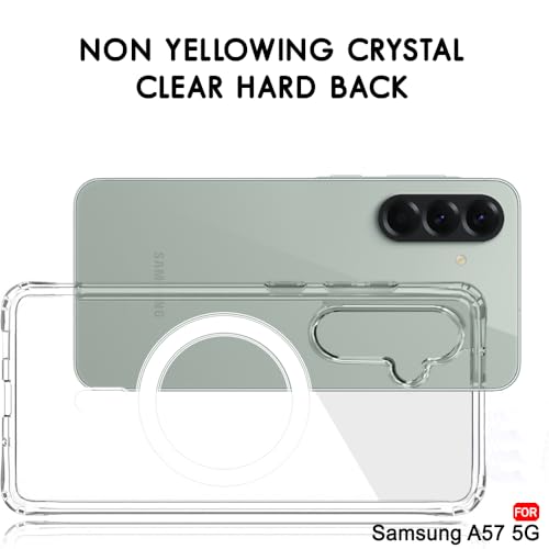 Image of TheGiftKart Back Cover for Samsung Galaxy A57 5G Case Compatible with MagSafe | Hybrid Crystal Clear Shockproof Design | Camera Protection Bump | Galaxy A57 Back Cover (PC & TPU, Transparent)