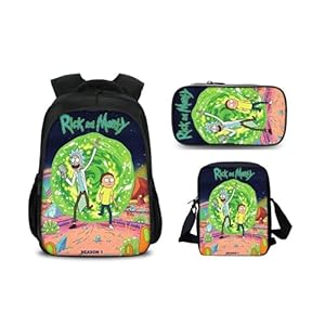 Rick and Morty rugzak 3-delige set schoolrugzak rugzak rugzak sporttas + etui (12)