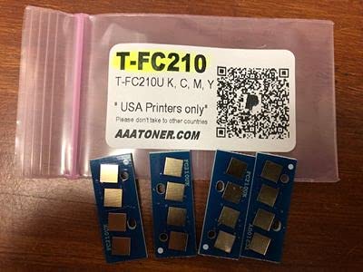 AAA Compatible Toner Chip for Toshiba e-Studio 2010AC, 2510AC (T-FC210) AC (North, South America) (Black, Cyan, Magenta, Yellow, 4-Pack)