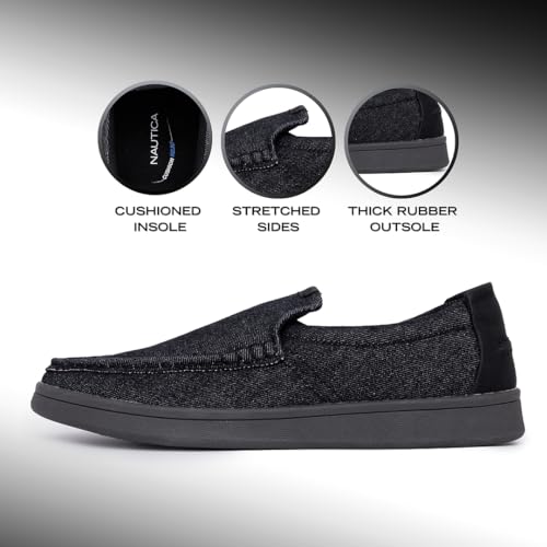 Image of Nautica Men's Slip-On Loafers Casual Moc Toe Sneakers Boat Shoes Slipper for Men - Lightweight & Comfortable - Derwin