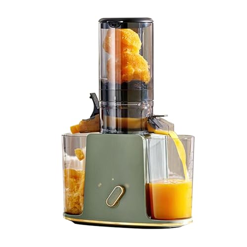 Extractor de Zumos y Verduras, prensa en espiral lenta a baja temperatura, boca ancha sin corte, separación de pulpa y jugo, trituración de hielo