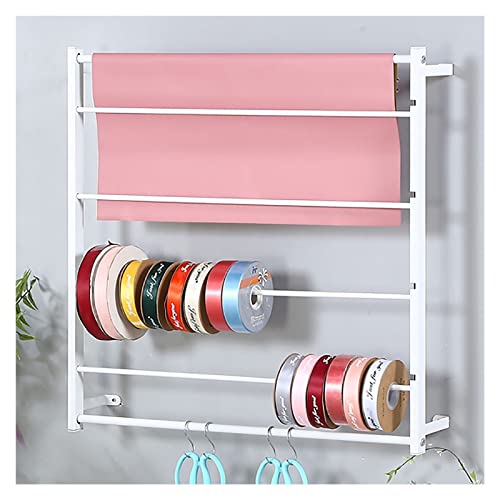 Estante ajustable para telas de pared con soporte pequeño para cintas y papel de regalo