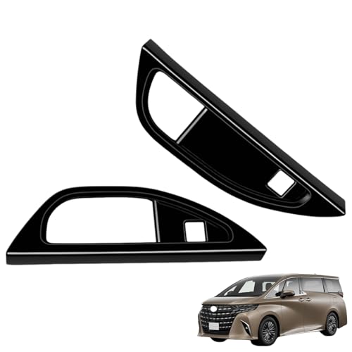 【Heliportaa】「アルファード 40系&ヴェルファイア 40系AAHH40W AAHH45W 2023年〜」に対応 トヨタ専用設計商品 カスタムパーツ リア ドリンクホルダー パネル ツインカップホルダー カバー ABS製 2枚 (ピアノブラック)