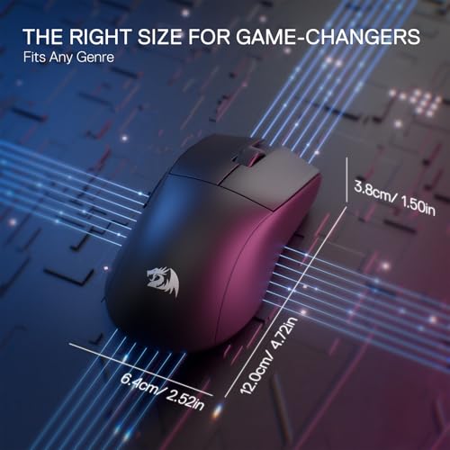 Image of Redragon M916 STD 3-Mode Wireless Gaming Mouse, 49G Ultra-Light 24K DPI Mice w /Ergonomic Natural Grip Build, Full Programmable Buttons, Software Supports DIY Keybinds & DPI