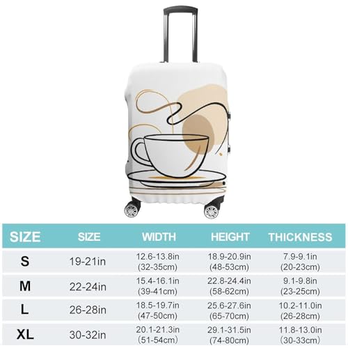 Carry on Luggage Cover Coffee Line Drawing Suitcase Covers for Luggages Tsa Approved Travel Luggage Sleeve Protector Elastic Suitcase Protector Anti-Scratch Washable Fits 19-30 Inch Case -L2