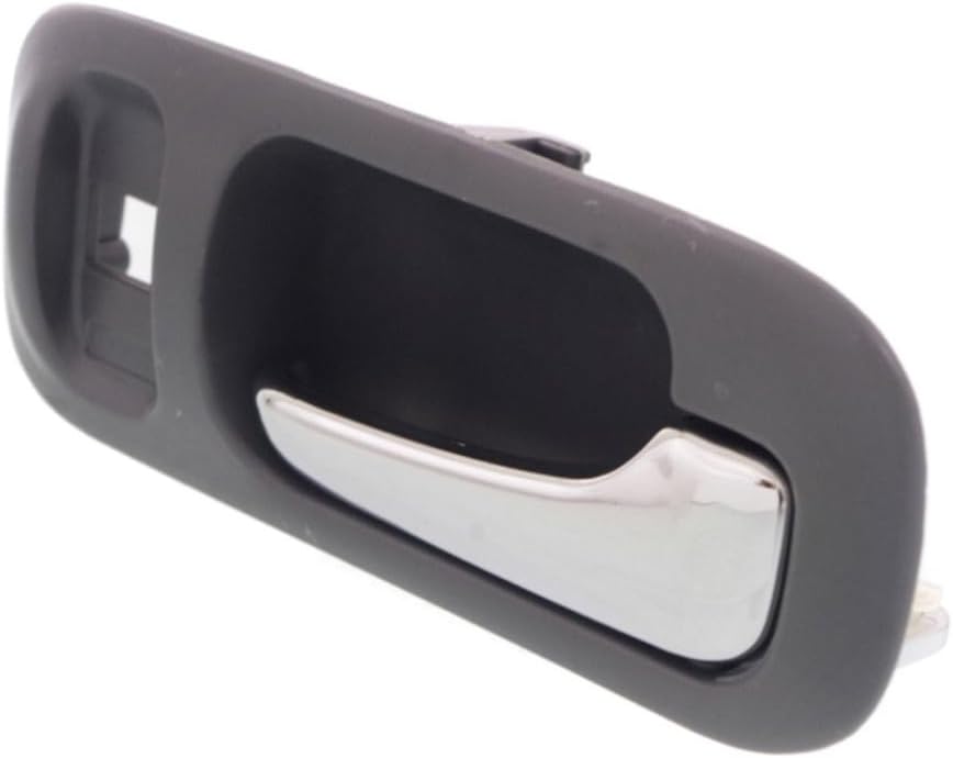 For Honda CR-V 1997-2001 Door Handle Driver and Passenger Side Pair Front Interior Gray Bezel With Chrome Lever With Door Lock Hole LX/EX/SE Plastic HO1352139, HO1353139 72164SX0003ZB, 72124SX0003ZB