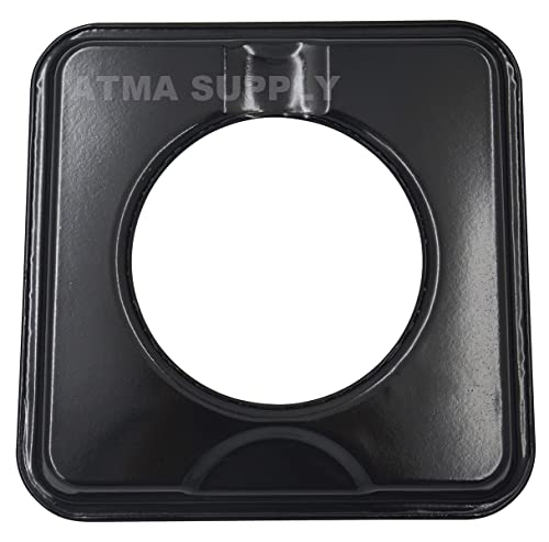 Black Porcelain Square Gas Range Drip Pan 7.65\'\'x7.65\'\' Pack of 4 Replaces SGP-400 786333 WP786333 AP6011553 PS11744751 by ATMA SUPPLY