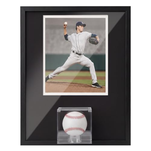 Gerrii Baseball Wall Display Case with Acrylic Holder