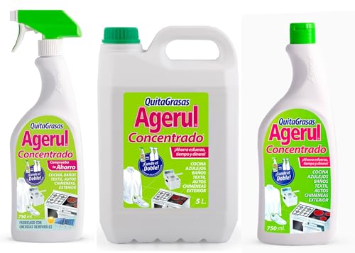 Desengrasante Quitagrasas Concentrado Agerul (1, 5 Litros + Spray 750ml + Pitorro 750ml)