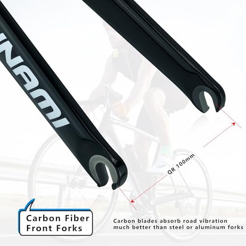 Fourche carbone 700C haut de gamme à pivot droit et blocage rapide 9mm - 3