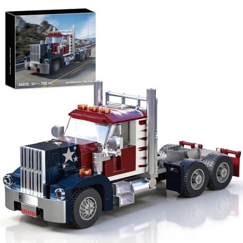 Image of HIGH GODO Semi Truck Building Set, MOC City Road Tow Truck Model Kit Build and Display, Technology Trailer Set Toy Gift for Teens Adults 12+ (269PCS)