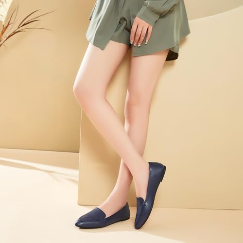 Image of FINIWOR Loafers for Women Flats Shoes Women Pointed Toe Dress Shoes Comfortable Memory Foam Penny Loafers Slip On Shoes