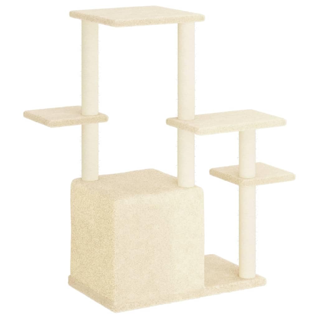 ShGaxin Skrobaczka dla kota z sizalowymi słupkami w kolorze kremowym 97,5 cm, drapak dla kota, drapak dla kota, akcesoria dla kotów, wieża dla kotów, rozrusznik dla kota, domek dla kota