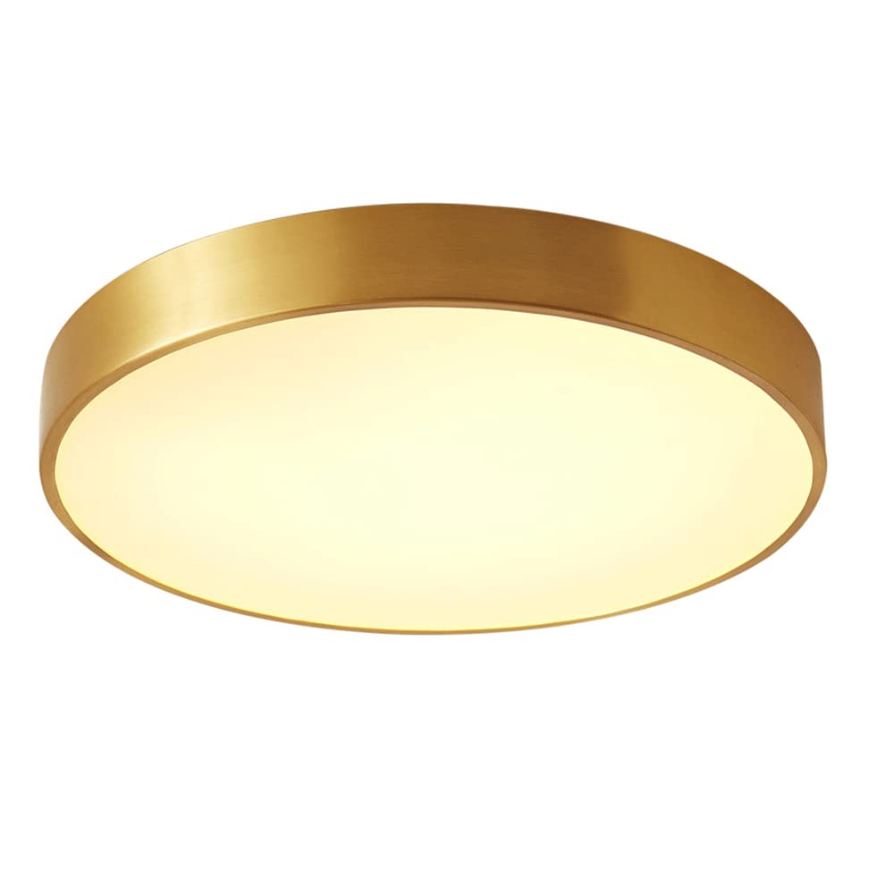 Plafonnier LED ultra-mince en cuivre pour plafond bas, éclairage 40 cm anti-éblouissement