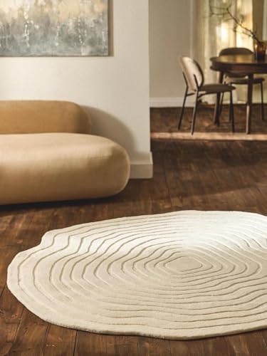 Image of New Export Premium Superfine Irregular Shape Handmade Tuffted Pure Woollen Carpet for Hall Living Room & Bedroom Size 4x6