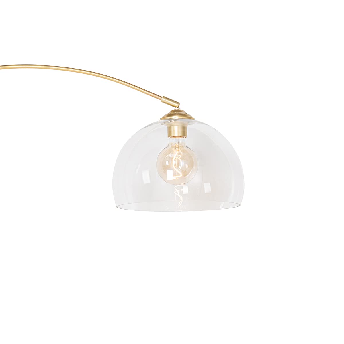 Qazqa arc - Lampada da terra con paralume Moderno - 1 luce - L 155 cm - Oro/Ottone - Moderno - Soggiorno I Camera da letto