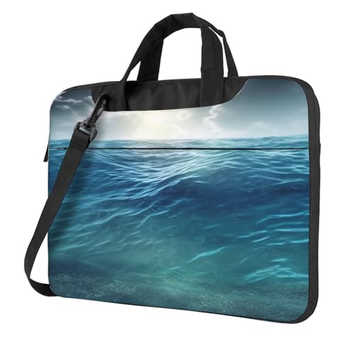 Sac pour ordinateur portable à bandoulière homme femme anti rayures bleu