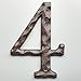 6 Inch House Numbers, Cast Iron Metal Home Address Number, Heavy Duty & Sturdy, Unique Hammered Look, Number 4