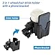 Getränkehalter für Rollstuhl, Roller, Rollator, 2-in-1 Wasser-/Getränkeflaschenhalter und Handy-Halterung, verstellbar, 1 Stück (Schwarz-B)