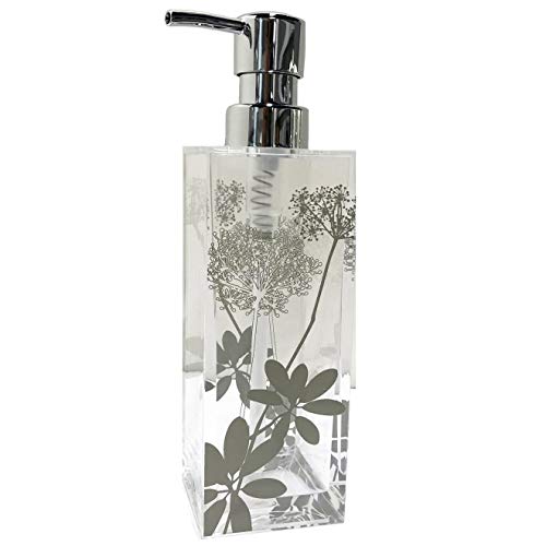 Senko 79896 Salina Shampoo Bottle, Dispenser, Approx. 14.2 fl oz (420 ml), Clear, Modern Plants Pattern